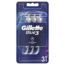 Парфумерія, косметика Набір одноразових станків для гоління, 3 шт - Gillette Blue3 Comfort Football