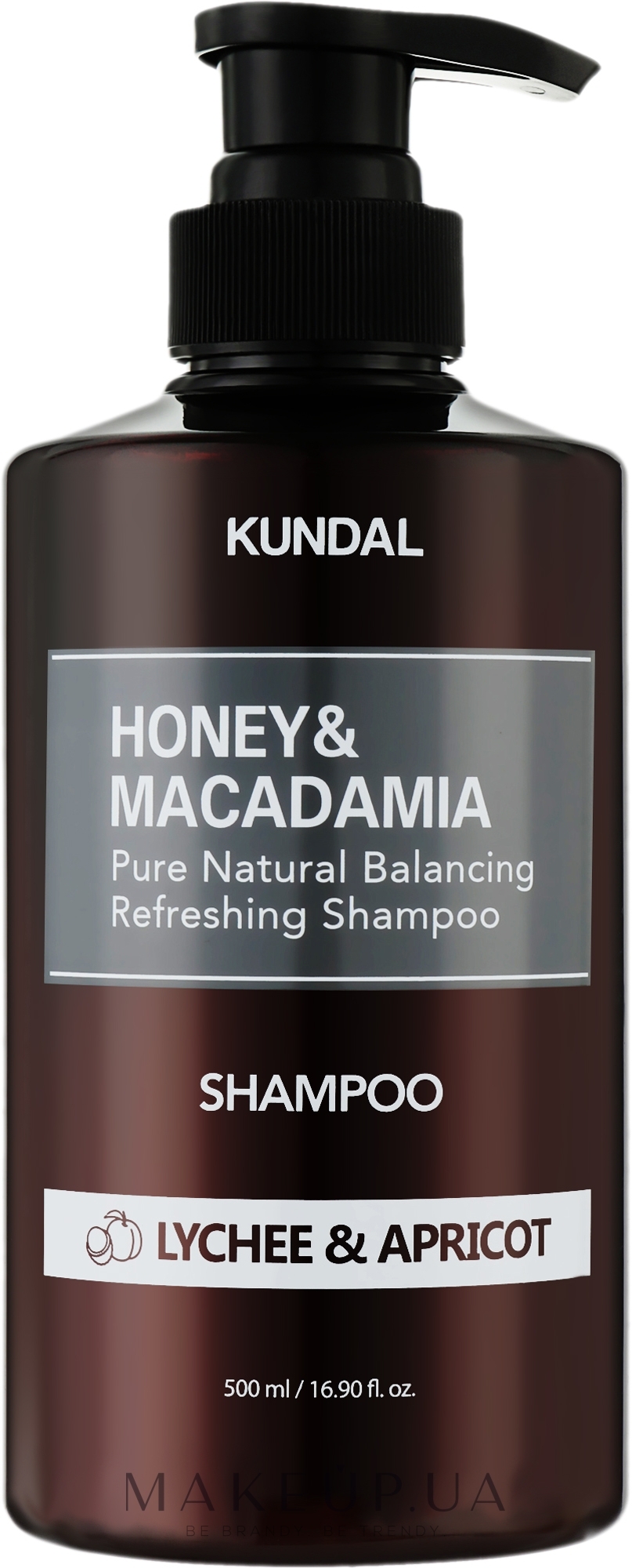 Шампунь "Lychee & Apricot" - Kundal Honey & Macadamia Shampoo  — фото 500ml