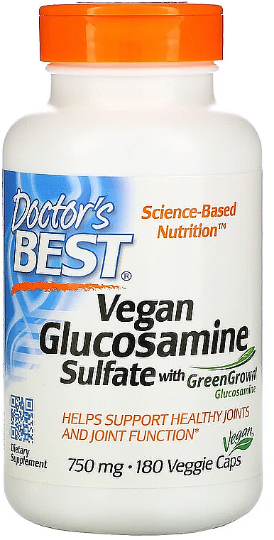 Веганський глюкозамін сульфат з глюкозаміном GreenGrown, 750 мг, капсули - Doctor's Best — фото N1