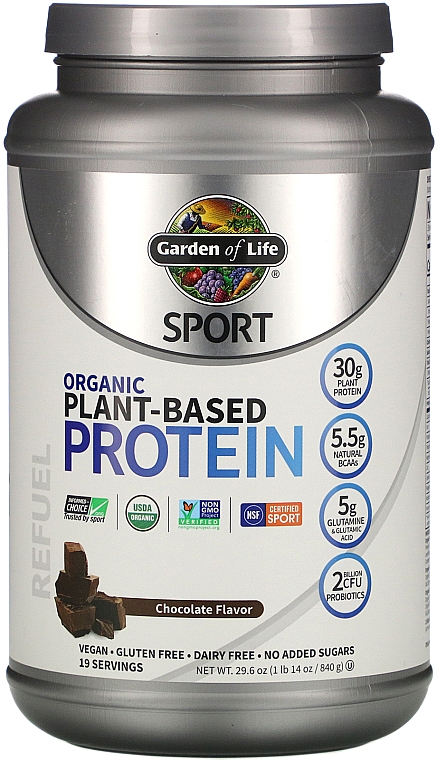 Растительный протеин со вкусом шоколада - Garden of Life Sport Organic Plant-Based Protein — фото N1