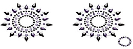 Парфумерія, косметика Набір прикрас із кристалів для грудей і пупка, чорно-фіолетові - Petits Joujoux Gloria Set Black-Purple