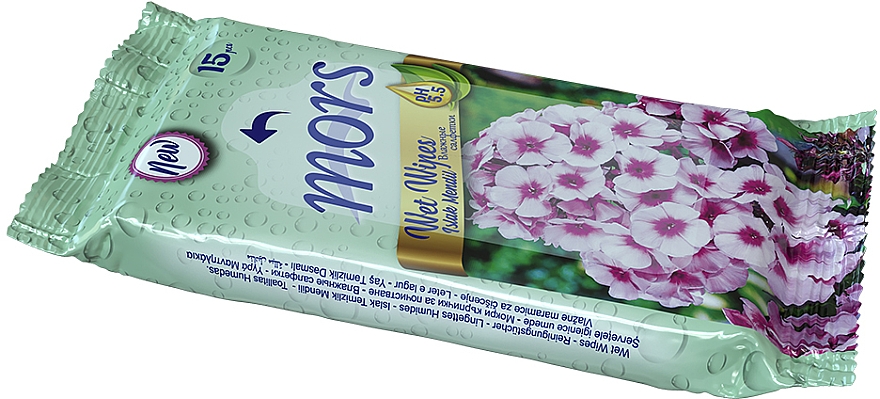 Вологі серветки "Floral" петунія, 15 шт. - Mors — фото N1