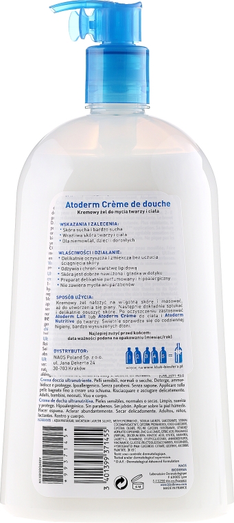 Очищуючий крем - Bioderma Atoderm Ultra-Nourishing Shower Cream — фото N6