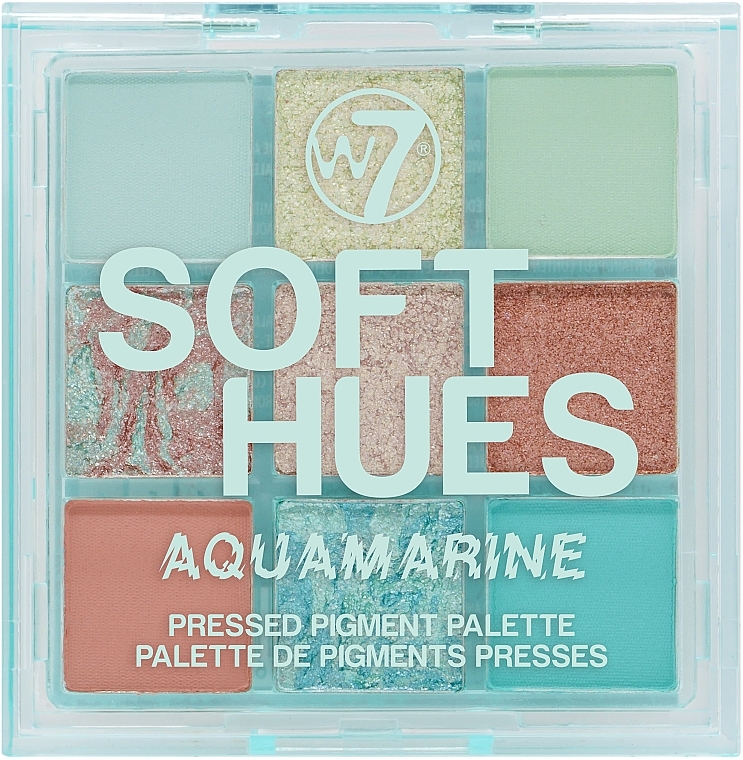 Палетка теней - W7 Soft Hues Aquamarine Pressed Pigment Palette