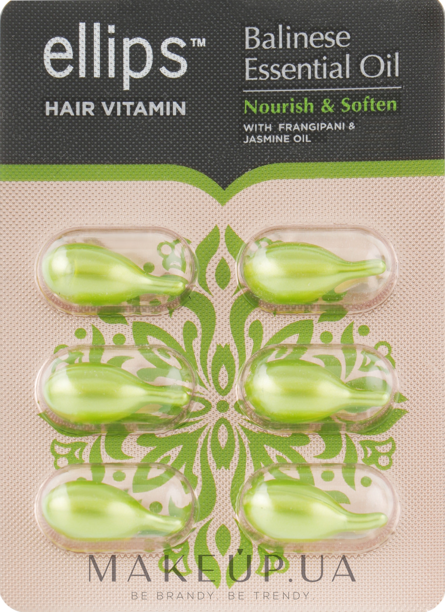 Вітаміни для волосся "Живлення і м'якість Балі" - Ellips Hair Vitamin Balinese Essential Oil Nourish & Soften — фото 6x1ml