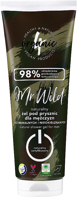 Натуральный мужской гель для душа с пряно-цитрусовым ароматом - 4Organic Mr Wild — фото N1