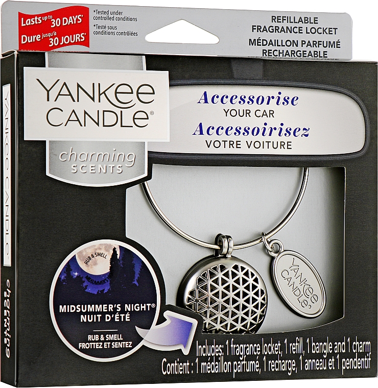 Автомобильный ароматизатор - Yankee Candle Midsummer's Night & Geomtric Locket Charming Scents Kit — фото N1