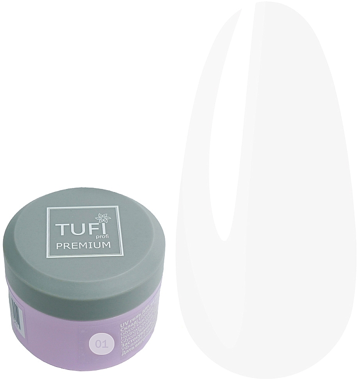 Гель для нарощування нігтів - Tufi Profi Premium UV Gel 01 Clear — фото N1