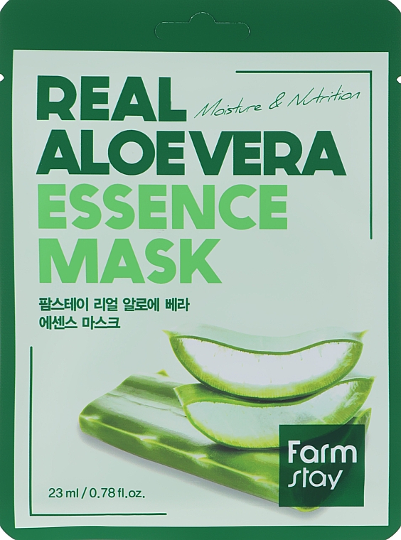 Увлажняющая тканевая маска для лица с алоэ - FarmStay Real Aloe Vera Essence Mask — фото N1