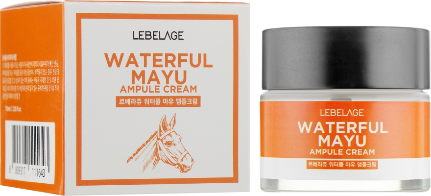Крем для обличчя з екстрактом кінського масла - Lebelage Waterful Mayu Ampule Cream