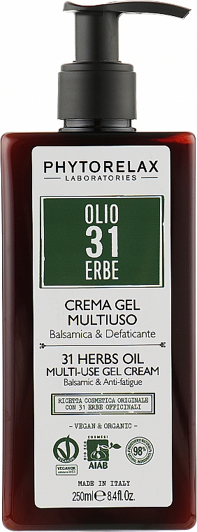 Заспокійливий крем-гель для тіла - Phytorelax Laboratories 31 Herbs Oil Multi-Use Gel Cream — фото N1