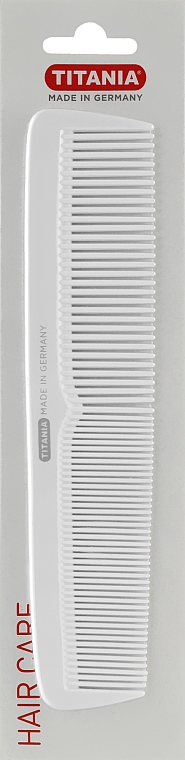 Пластиковий гребінець комбінований  19.5 см, білий - Titania — фото N1
