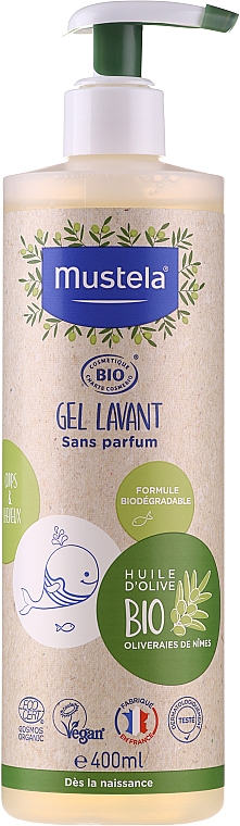 Гель для миття тіла та волосся, без запаху - Mustela Bio Organic Cleansing Gel — фото N1