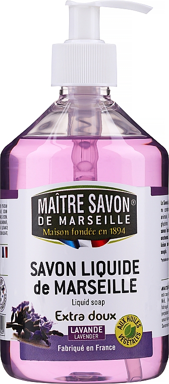Жидкое марсельское мыло "Лаванда" - Maitre Savon De Marseille Savon Liquide De Marseille Lavander Liquid Soap