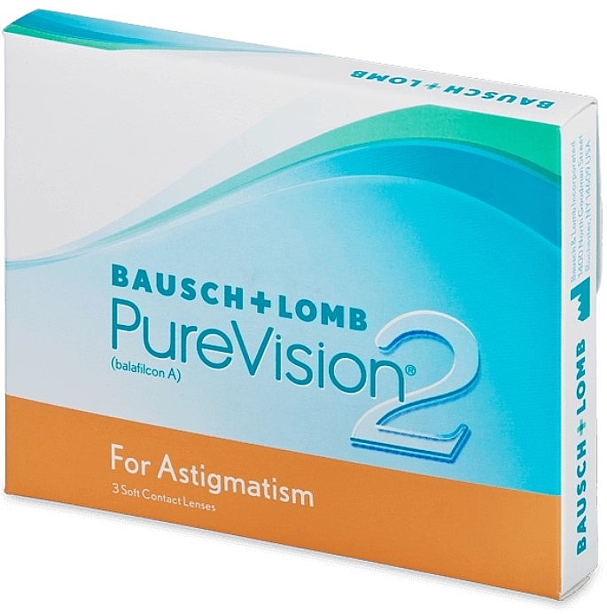 Контактные линзы 8.9 125 -0125 080, 3 шт - Bausch & Lomb PureVision 2 For Astigmatism — фото N1