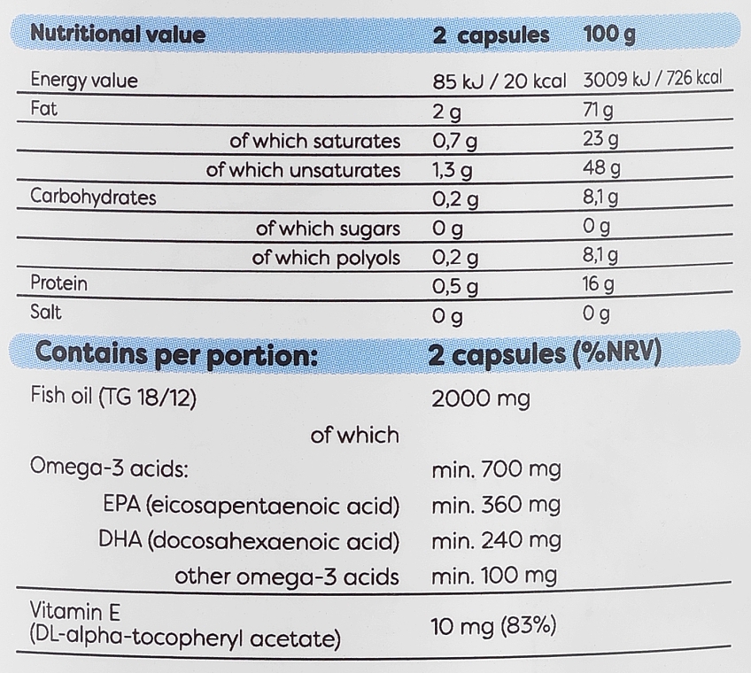 Капсули "Омега-3 Риб'ячий жир" 1000 mg, молекулярно дистильований - Osavi Omega-3 Fish Oil Molecularly Distilled — фото N3