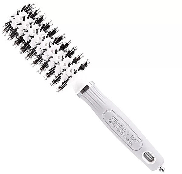 Брашинг для волос, 20 мм, комбинированная щетина - Olivia Garden Expert Blowout Vent Boar & Nylon Bristles White & Grey — фото N1