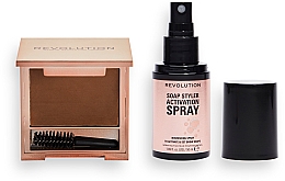 Набор - Makeup Revolution Soap Styler Duo Gift Set (brow spr/50ml + br/soap/5g) — фото N2