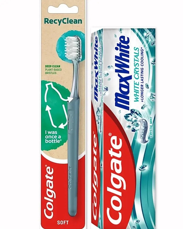 Набір - Colgate Max White + Crystals (toothpaste/75ml + tooth/brush/1pcs) — фото N1