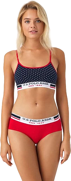 Комплект белья для женщин, 66252, топ + трусики-слипы, navy dotted - U.S. Polo Assn. — фото N1