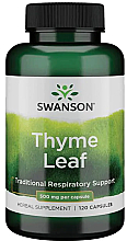 Харчова добавка "Лист чебрецю", 500 мг, 120 капсул - Swanson Thymeleaf — фото N1