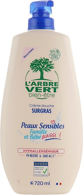 УЦІНКА Крем-гель для душу для чутливої шкіри - L'Arbre Vert Family & Baby Sensitive Shower Gel * — фото N3