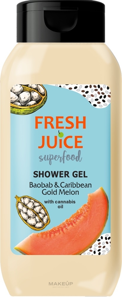 Гель для душа "Золотая Дыня и Баобаб" - Fresh Juice Superfood Baobab & Caribbean Gold Melon  — фото 400ml