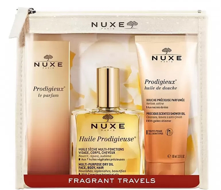 Nuxe Prodigieux Le Parfum - Набор (edp/30ml + sh/oil/100ml + dry/oil/100ml+pouch) — фото N1