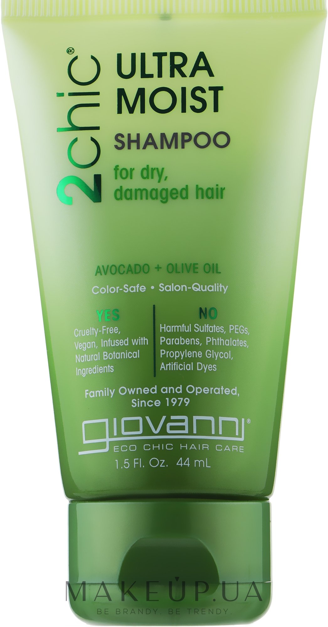 Увлажняющий шампунь для волос - Giovanni 2chic Ultra-Moist Shampoo Avocado & Olive Oil (мини) — фото 44ml