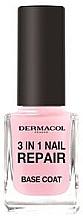 Парфумерія, косметика Засіб для зміцнення нігтів - Dermacol 3in1 Nail Repair Base Coat Nail Care