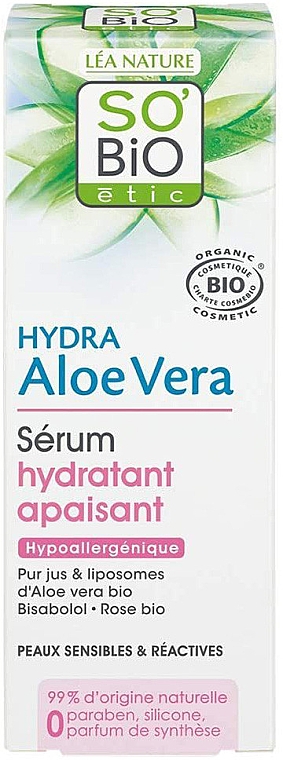 Увлажняющая сыворотка для лица - So'Bio Etic Hydra Aloe Vera Hypoallergenic Moisturising Serum — фото N1