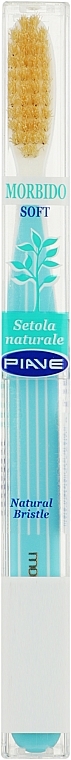Зубная щетка с натуральной щетиной, мягкая, голубая - Piave 