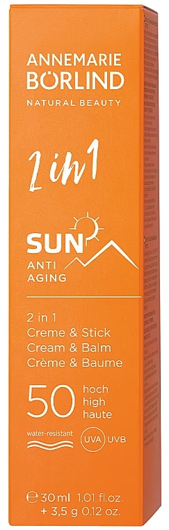 Сонцезахисний антивіковий крем-стік - Annemarie Borlind 2in1 Sun Anti-Aging Cream & Stick SPF 50 — фото N2