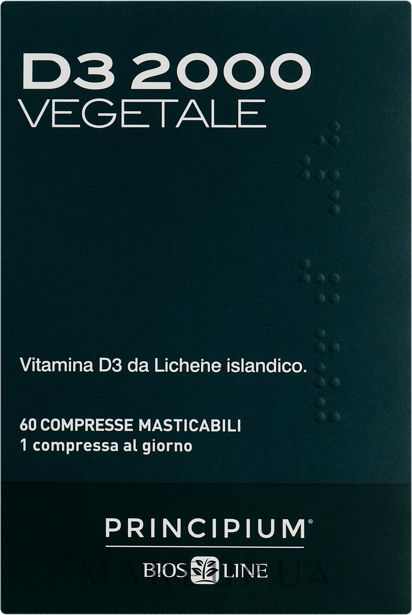 Пищевая добавка "Витамин Д3 2000" - BiosLine Principium D3 2000 — фото 60шт