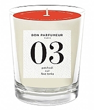 Парфумерія, косметика Ароматична свічка - Bon Parfumeur 03 Patchouli Leather Tonka Bean Candle