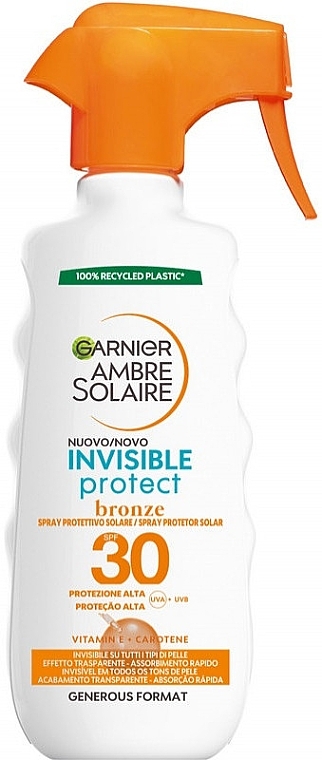 Солнцезащитный спрей для лица и тела "Невидимая защита" - Garnier Ambre Solaire Invisible Protect Bronze Spray SPF30 — фото N1