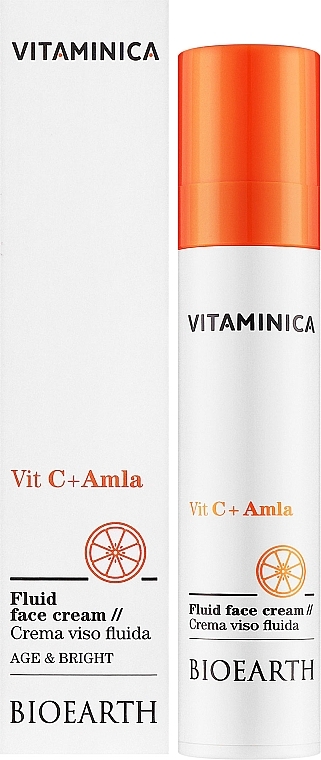 Крем-флюид для всех типов кожи лица - Bioearth Vitaminica Vit C + Amla Fluid Face Cream — фото N2