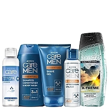 Парфумерія, косметика Набір - Avon Care Men (h/gel/100ml + shampoo/200ml + shave/gel/150ml + essent/aftershave/100ml + shampoo/b/gel/250ml)