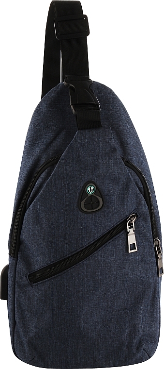 Рюкзак с одним плечевым ремнем и USB разьемом - CS BP-003 17*33*9см, Синий — фото N1