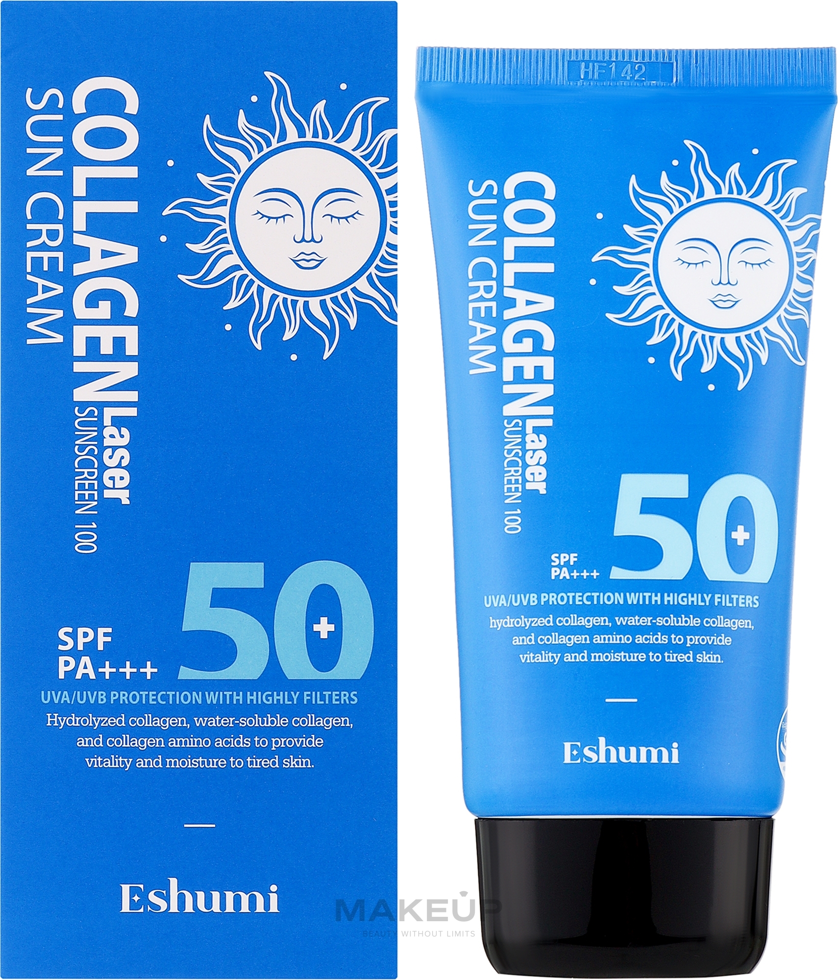 Сонцезахисний крем з колагеном SPF 50 PA+++ - Eshumi Collagen Lazer Sunscreen 100 Sun Cream — фото 70ml