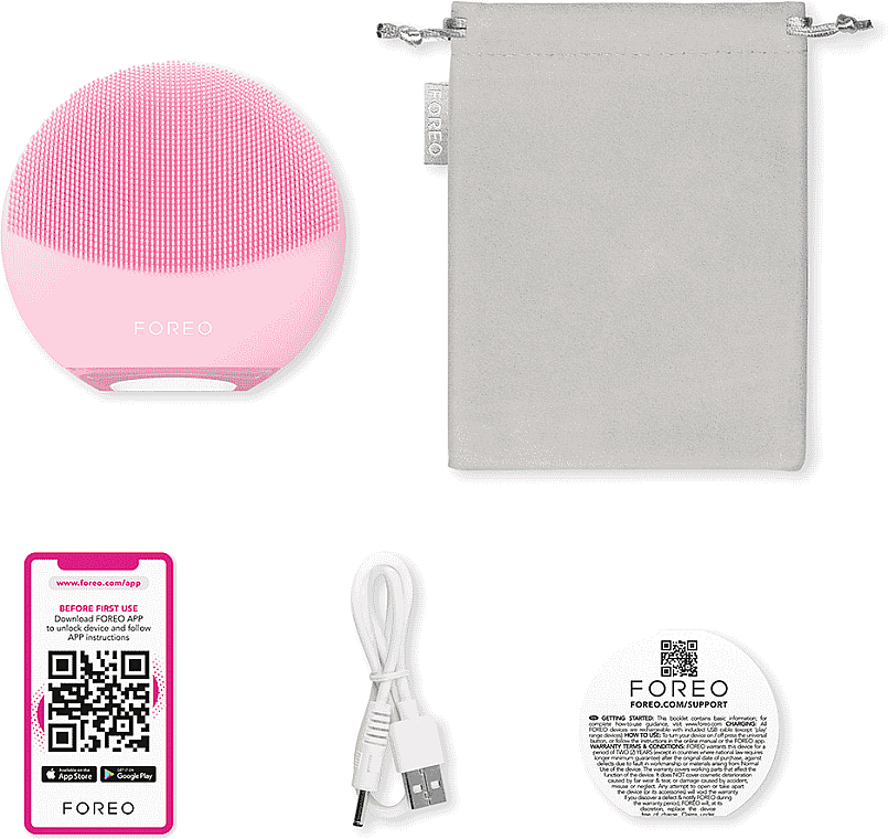 Двосторонній масажер для очищення обличчя - Foreo Luna 4 Mini Dual-Sided Facial Cleansing Massager Pearl Pink — фото N3