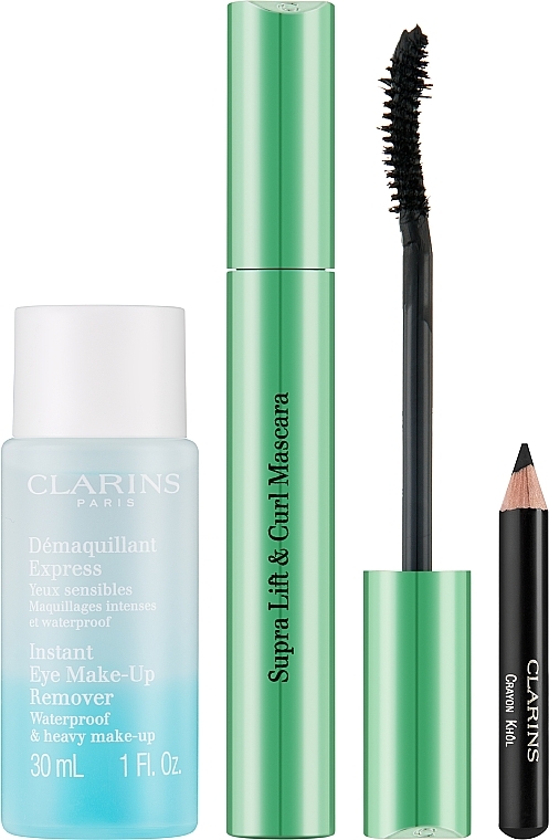 Набор - Clarins VP Supra Lift & Curl Mascara (mascara/8ml + makeup/remover/30ml + eye/pencil/0.39g)