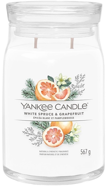 Ароматическая свеча в банке "White Spruce & Grapefruit", 2 фитиля - Yankee Candle Singnature — фото N1