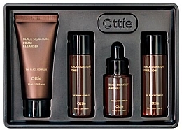 Набор - Ottie Black Signature (amp/15ml + foam/30ml + toner/30ml + emul/30ml) — фото N2