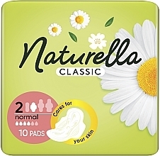 Гігієнічні прокладки з крильцями, 10 шт. - Naturella Classic Camomile Normal, Derma-Cream — фото N2