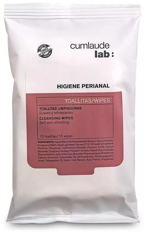 Вологі серветки для інтимної гігієни - Cumlaude Lab Hygiene Perianal Wipes — фото N1
