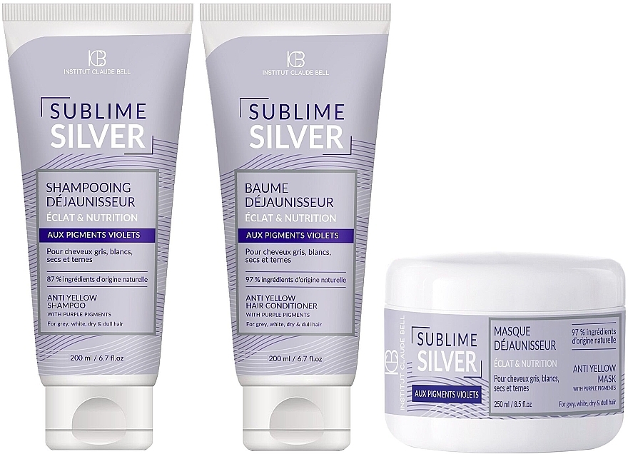 Набір - Institut Claude Bell Sublime Silver (sham/200ml + cond/200ml + h/mask/250ml) — фото N1