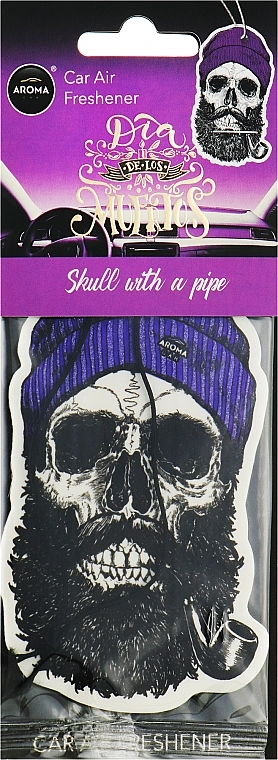 Автомобильный ароматизатор - Aroma Car Dia De Los Muertos Skull with a Pipe — фото N1
