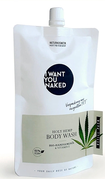 Гель для душа "Seed Oil & Vitamin E" - I Want You Naked Holy Hemp Body Wash (Refill) — фото N1