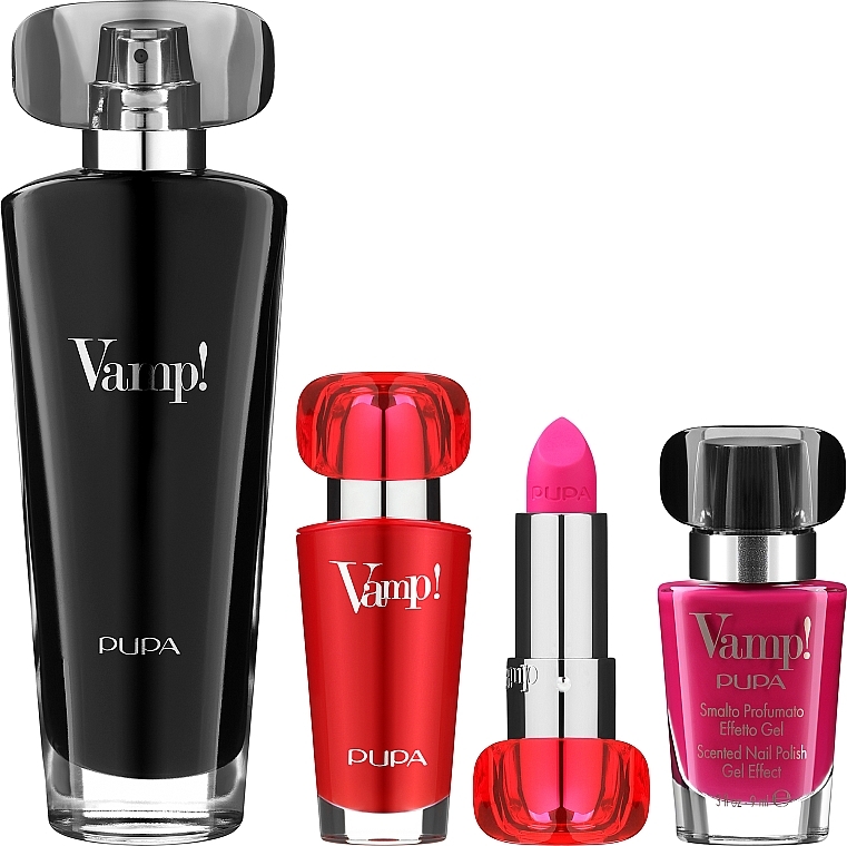 Pupa Vamp Black - Набір (edp/50ml + lipstick/3,5g + nail/polish/9ml) — фото N2